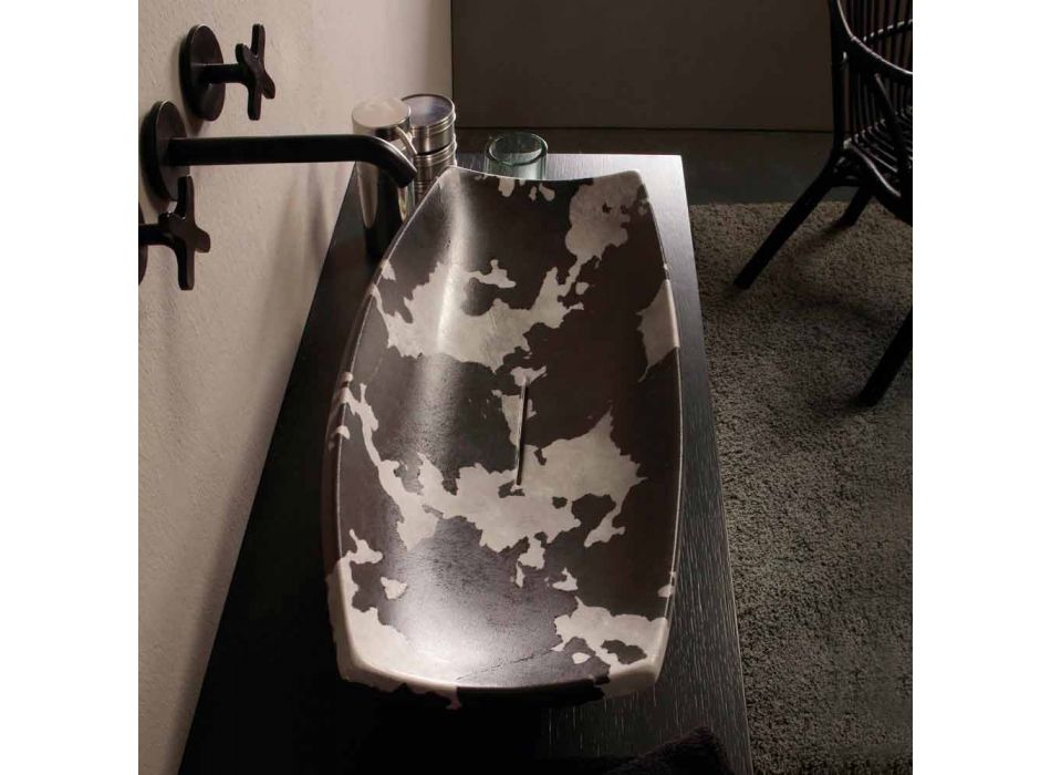 Umývadlo na desku v bodové keramické konstrukci vyrobené v Itálii Laura Viadurini