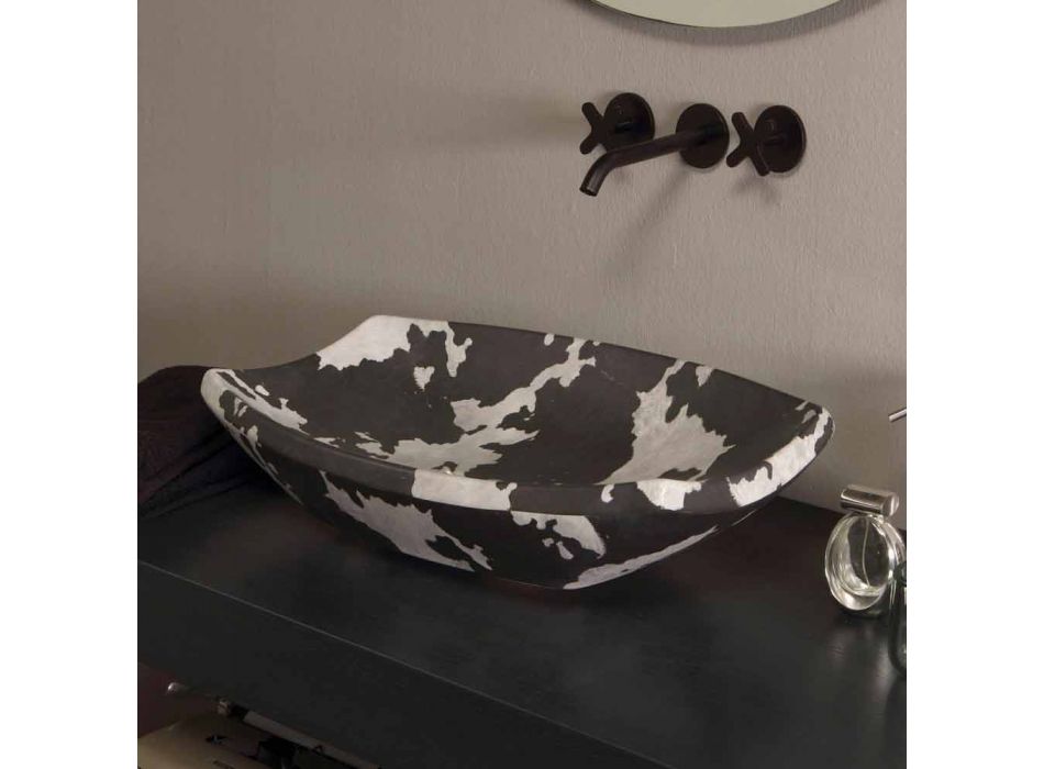 Umývadlo na desku v bodové keramické konstrukci vyrobené v Itálii Laura Viadurini