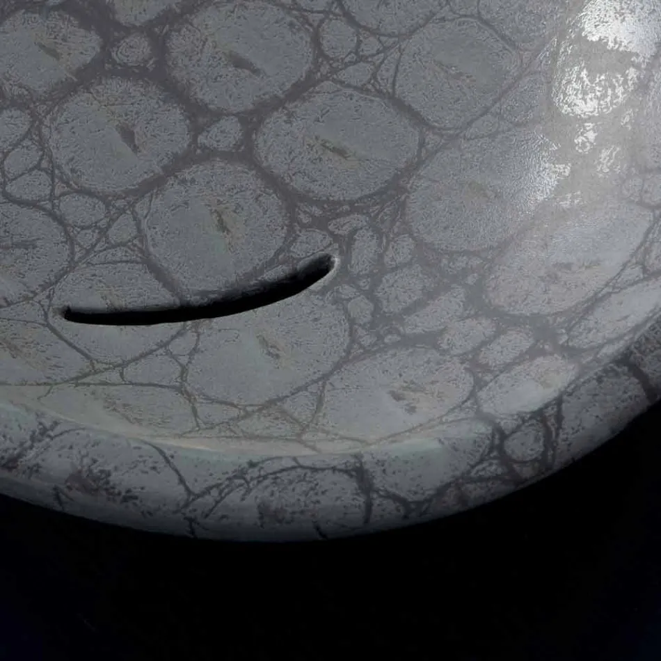 Umývadlo na desku v šedé kokosové tištěné keramice vyrobené v Itálii Lesklý Viadurini