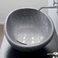 Umývadlo na desku v šedé kokosové tištěné keramice vyrobené v Itálii Lesklý