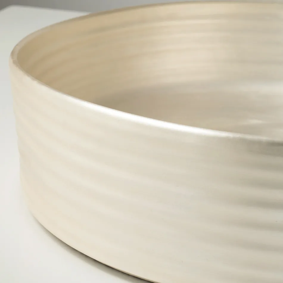 Umyvadlo na pracovní desku ve stříbrné nebo bílé porcelánové kamenině - Vibration Viadurini