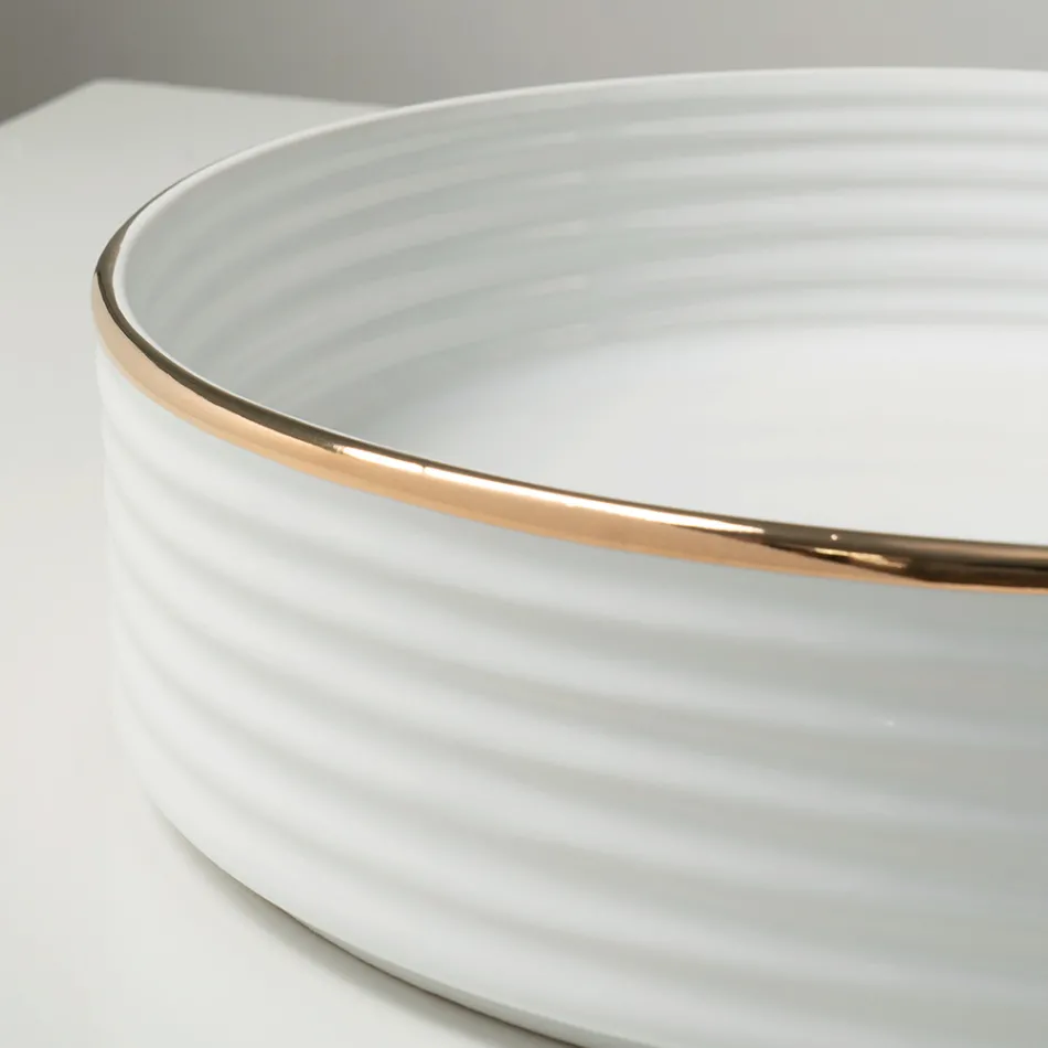 Dřez na kuchyňskou desku z porcelánu s lakovaným okrajem - Vibrace Viadurini