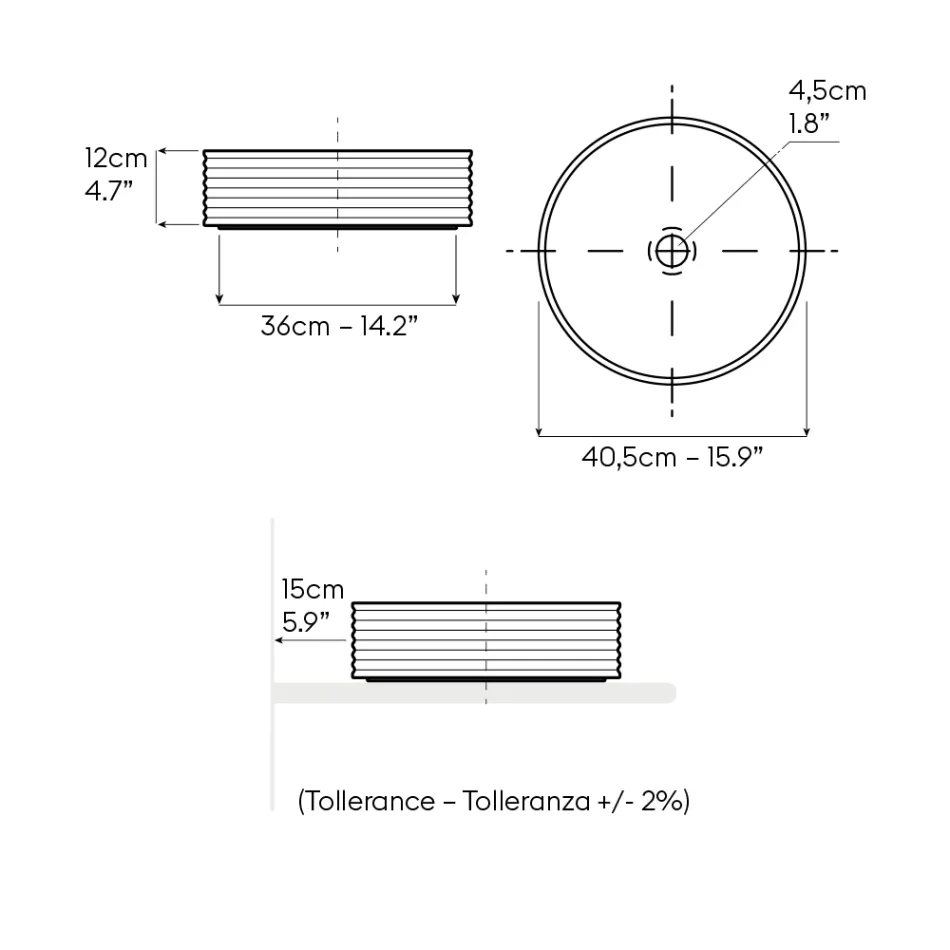 Dřez na kuchyňskou desku z porcelánu s lakovaným okrajem - Vibrace Viadurini