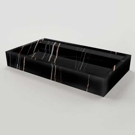 Umyvadlo na pracovní desku z porcelánu s mramorovým efektem, vyrobené v Itálii - Cervia Viadurini