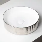 Umyvadlo na desku z vlnitého porcelánového kameniva vyrobeného v Itálii - Vibrazione Viadurini