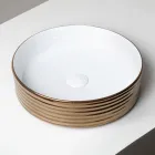 Umyvadlo na desku z vlnitého porcelánového kameniva vyrobeného v Itálii - Vibrazione Viadurini