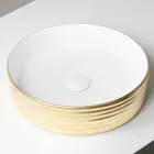 Umyvadlo na desku z vlnitého porcelánového kameniva vyrobeného v Itálii - Vibrazione Viadurini