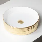 Umyvadlo na desku z vlnitého porcelánového kameniva vyrobeného v Itálii - Vibrazione Viadurini