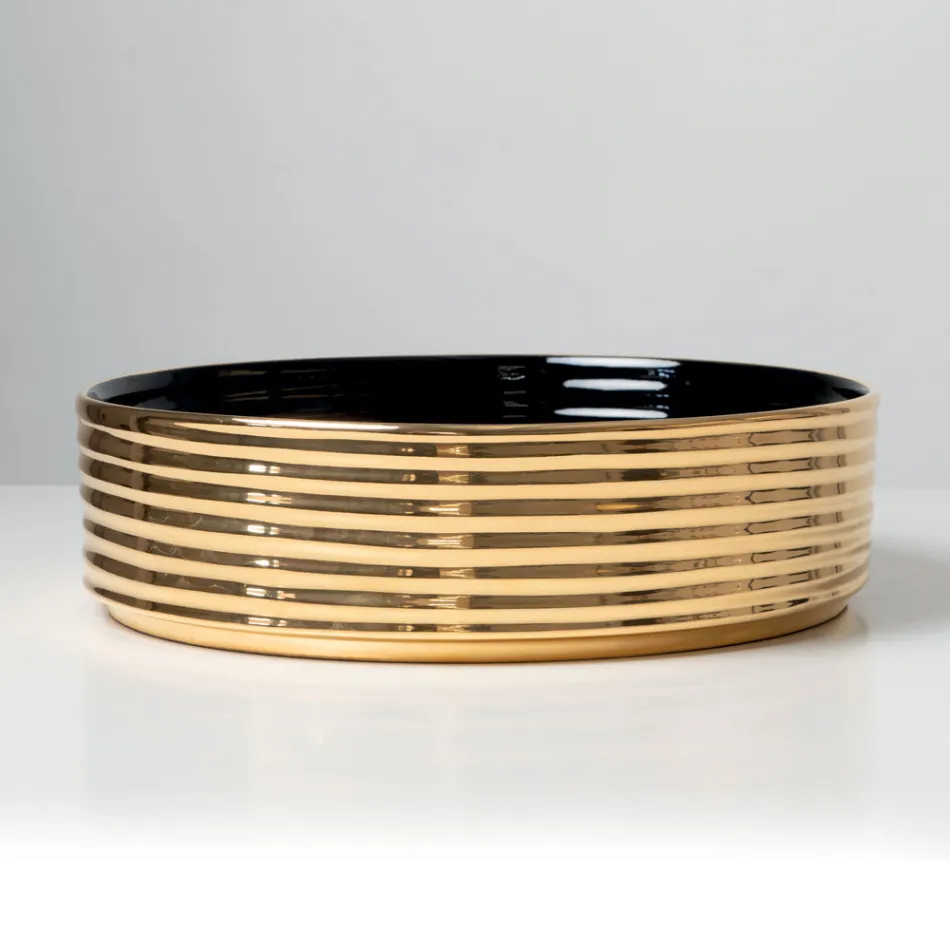 Umyvadlo na desku z vlnitého porcelánového kameniva vyrobeného v Itálii - Vibrazione Viadurini