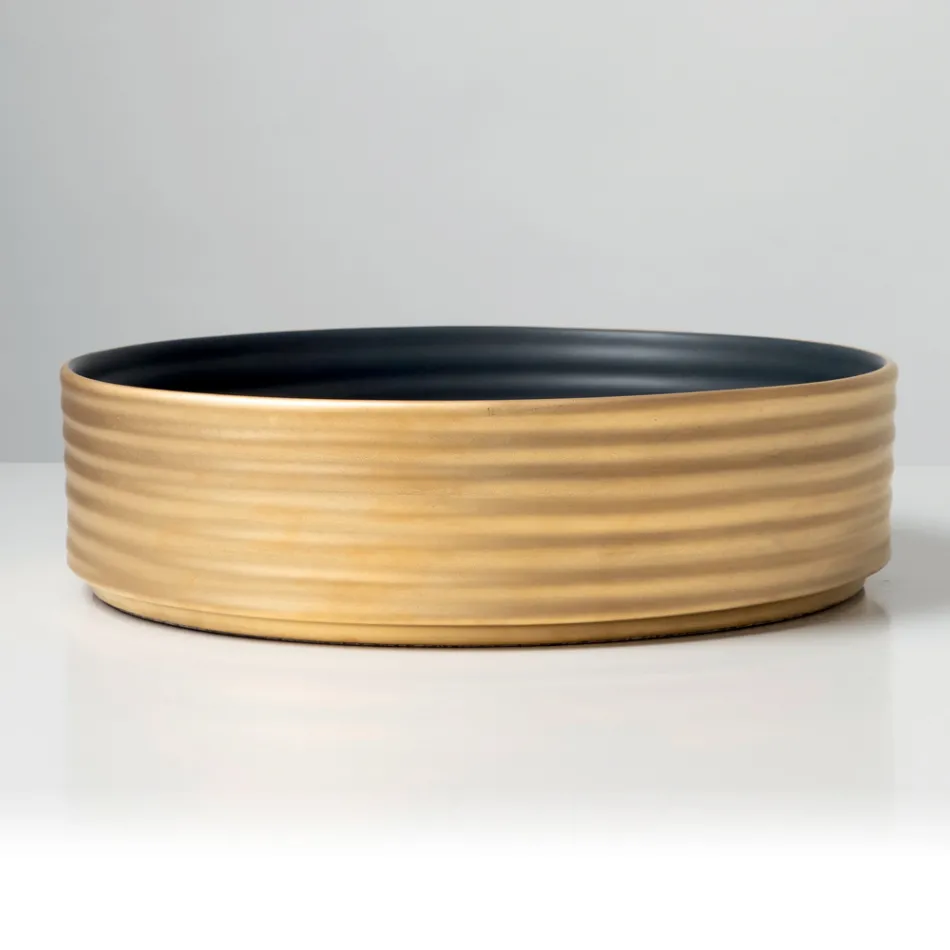 Umyvadlo na desku z vlnitého porcelánového kameniva vyrobeného v Itálii - Vibrazione Viadurini