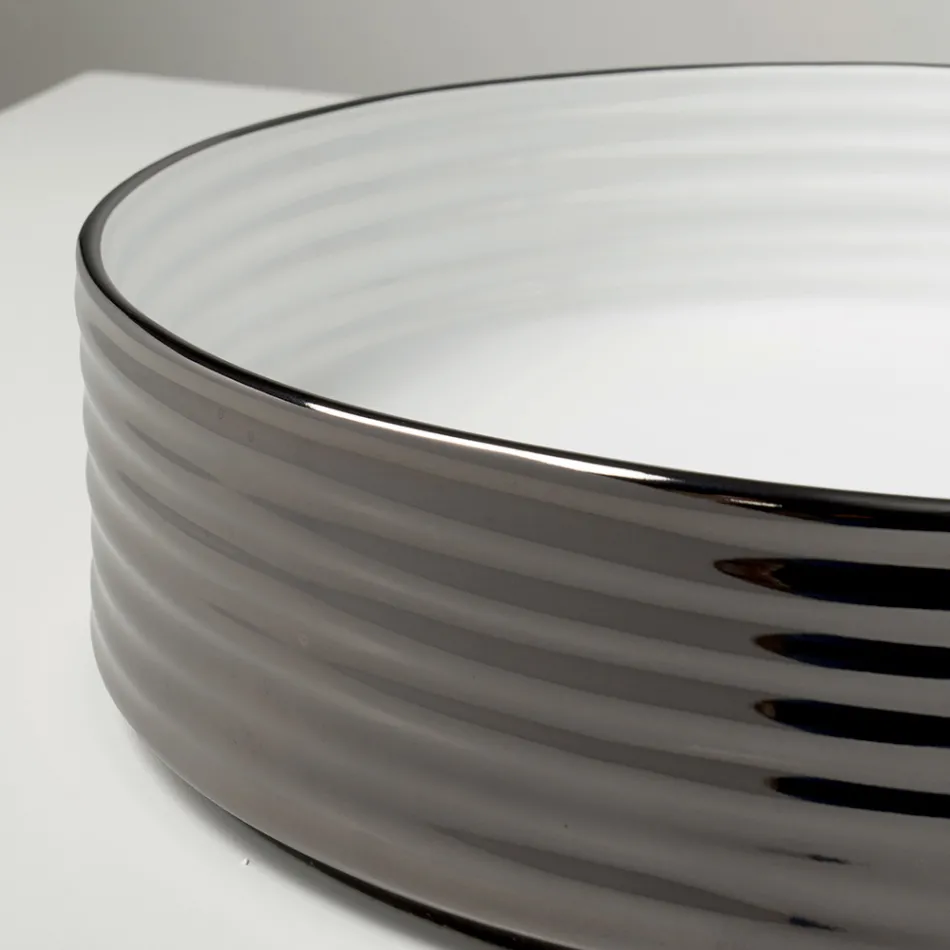 Umyvadlo na desku z vlnitého porcelánového kameniva vyrobeného v Itálii - Vibrazione Viadurini