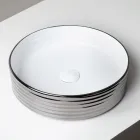 Umyvadlo na desku z vlnitého porcelánového kameniva vyrobeného v Itálii - Vibrazione Viadurini