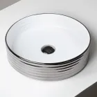 Umyvadlo na desku z vlnitého porcelánového kameniva vyrobeného v Itálii - Vibrazione Viadurini