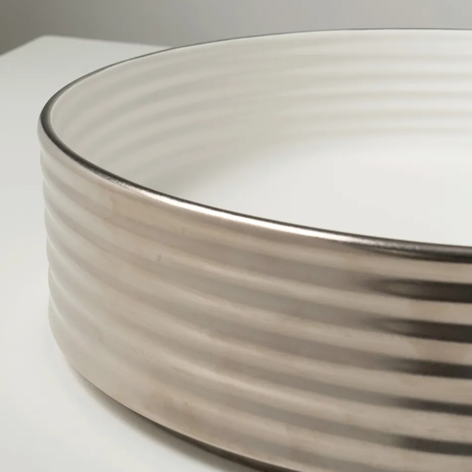 Umyvadlo na desku z vlnitého porcelánového kameniva vyrobeného v Itálii - Vibrazione Viadurini