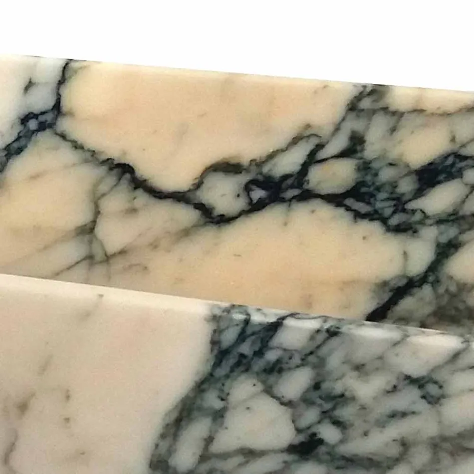 Umyvadlo na desku v designu Paonazzo Marble Squared Made in Italy - Karpa Viadurini