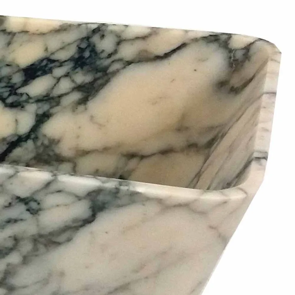 Umyvadlo na desku v designu Paonazzo Marble Squared Made in Italy - Karpa Viadurini