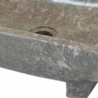 Iria šedá přírodní kámen s umyvadlem, unikátní kus Viadurini