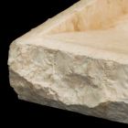 Sam bílý umývadlo z přírodního kamene, unikátní kus Viadurini