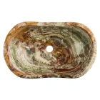 Umyvadlo na desku z kamene Leila onyx, jedinečný ručně vyrobený kus Viadurini