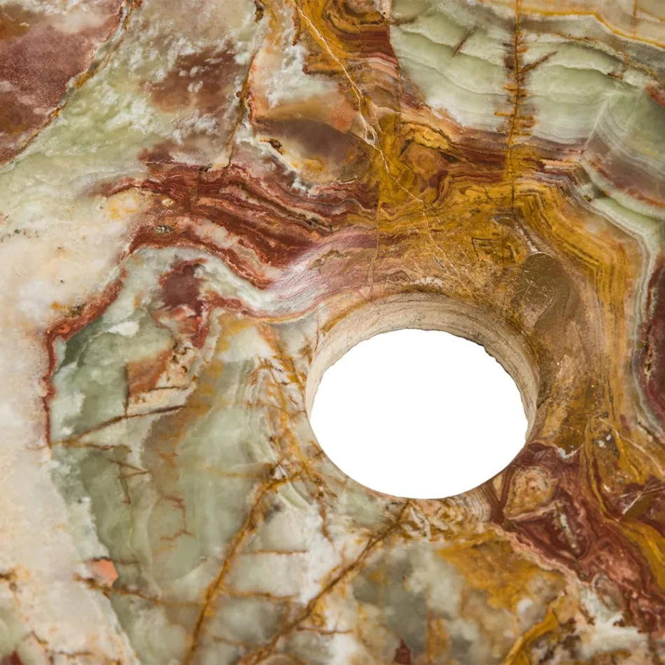 Umyvadlo na desku z kamene Leila onyx, jedinečný ručně vyrobený kus Viadurini