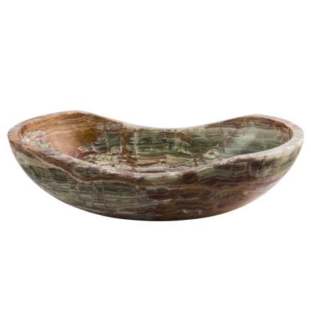 Umyvadlo na desku z kamene Leila onyx, jedinečný ručně vyrobený kus Viadurini