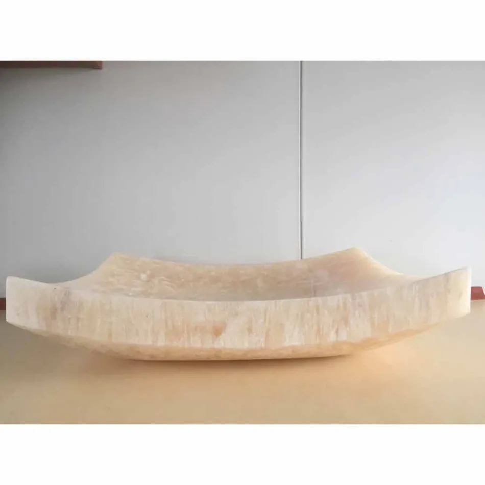 Onyx umyvadlo z přírodního kamene Láska, jedinečný kus Viadurini