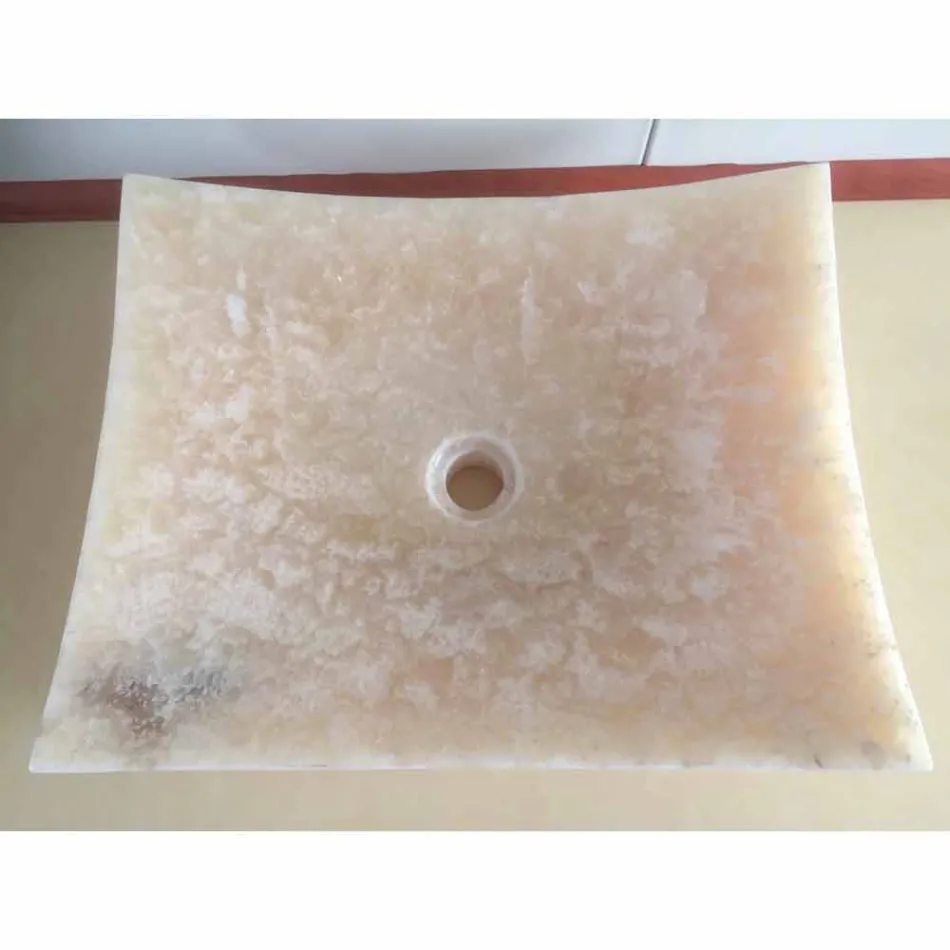 Onyx umyvadlo z přírodního kamene Láska, jedinečný kus Viadurini