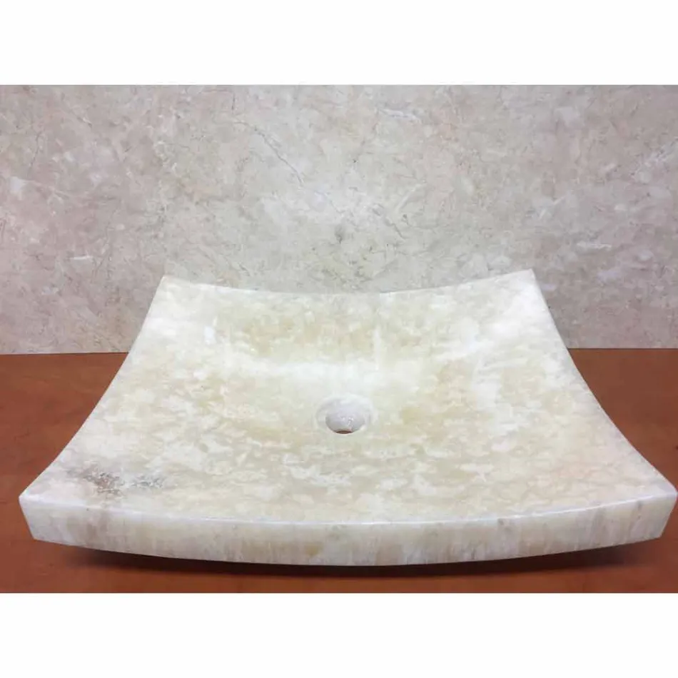 Onyx umyvadlo z přírodního kamene Láska, jedinečný kus Viadurini