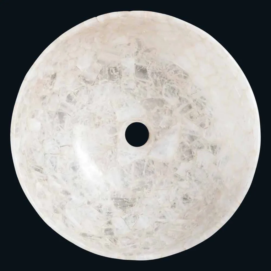 Umyvadlo v Tala krystalu křemene, z jednoho kusu ruční Viadurini