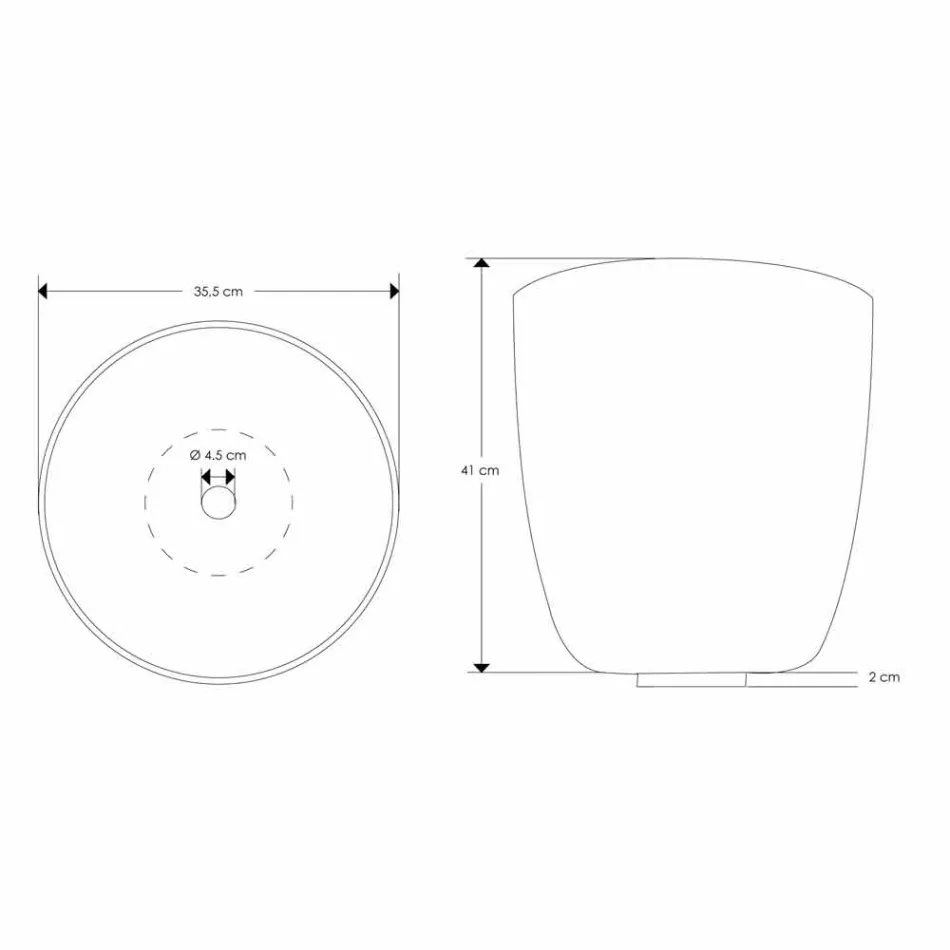 Umyvadlo na desku v pryskyřici a minerálních prášcích ve tvaru kbelíku - kbelík Viadurini
