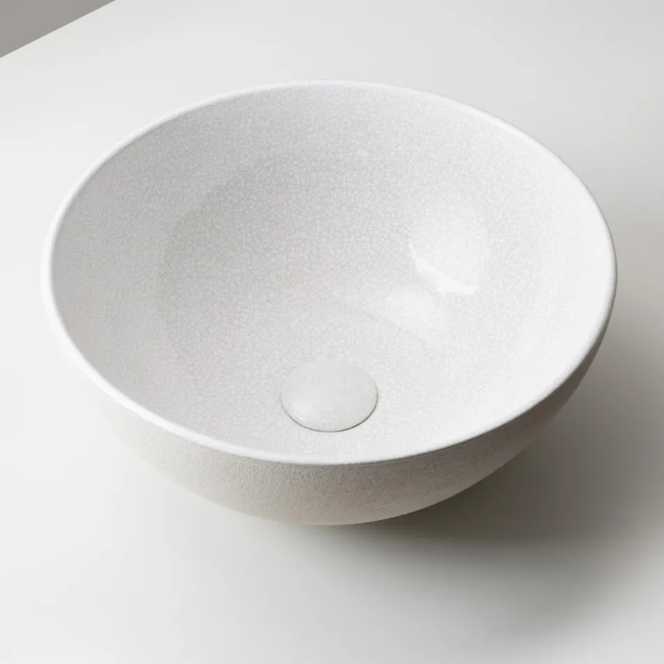 Ručně soustružený kuchyňský dřez Raku vyrobený v Itálii - Magma Viadurini