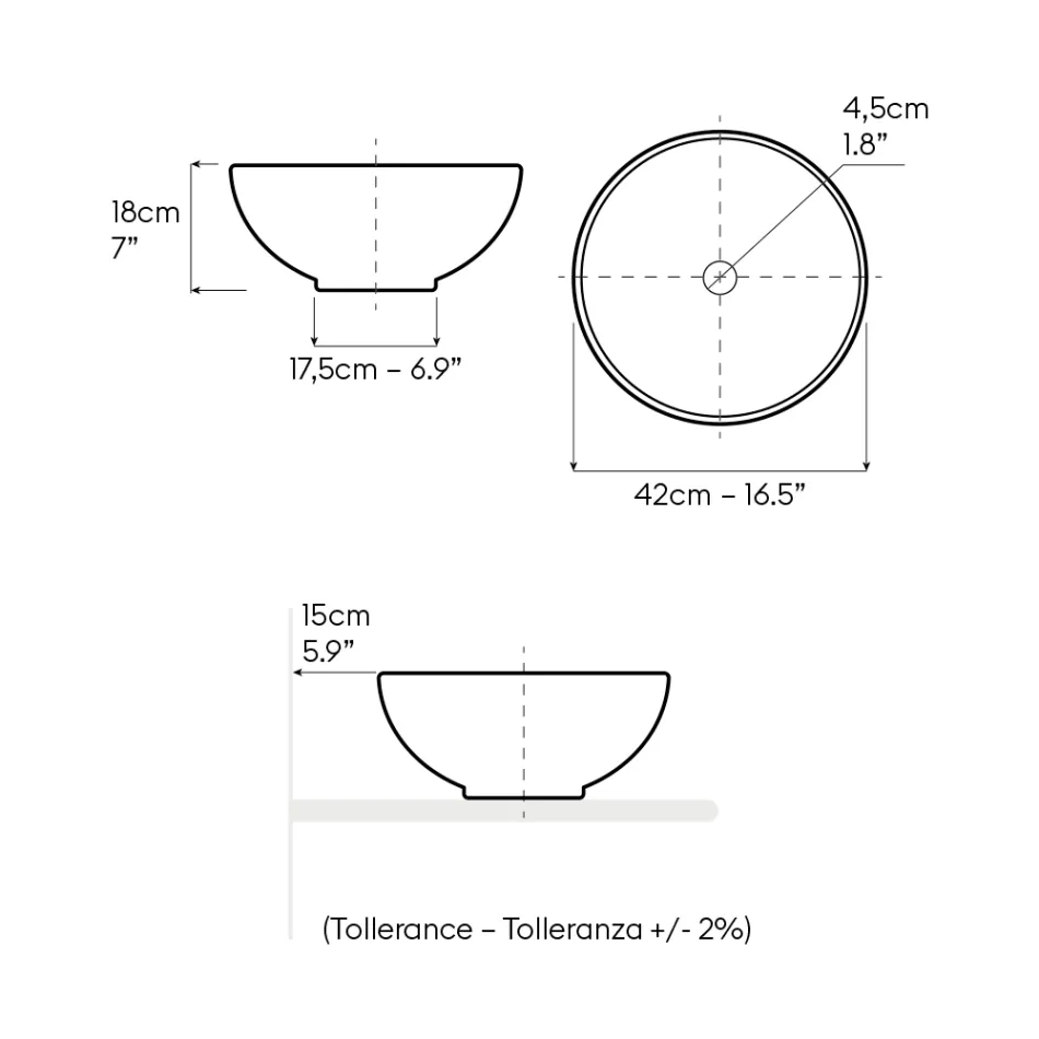 Ručně soustružený kuchyňský dřez Raku vyrobený v Itálii - Magma Viadurini