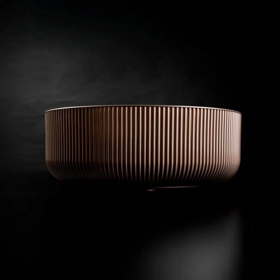 Umyvadlo na pracovní desku z benátského skla s pryskyřičným povlakem a barvou - Excelsior Viadurini