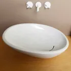 Designové šikmé keramické umyvadlo vyrobené v Itálii Lesklý Viadurini