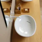 Designové šikmé keramické umyvadlo vyrobené v Itálii Lesklý Viadurini