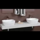 Moderní designové bílé keramické šikmé umyvadlo na desku - Papavero Viadurini