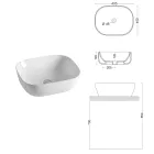 Moderní designové bílé keramické šikmé umyvadlo na desku - Papavero Viadurini