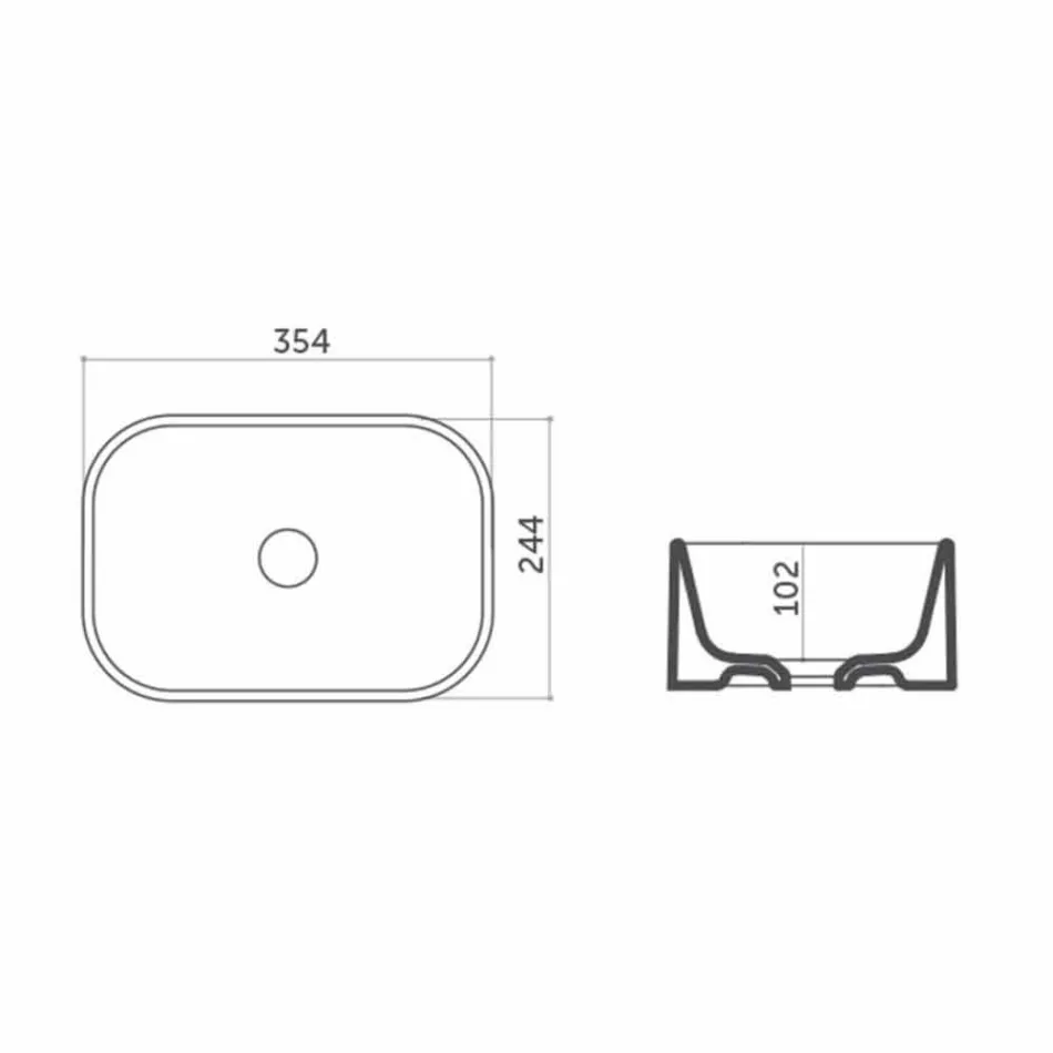 L35 cm Vyrobeno v Itálii Keramické umyvadlo Leivi Viadurini