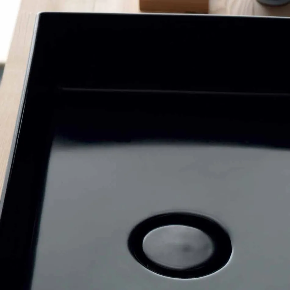 Podpora umyvadlo moderní černé keramické Icon Alice Keramika Viadurini