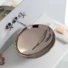 Moderní keramické umývadlo v platině vyrobené v Itálii Zvířata Viadurini