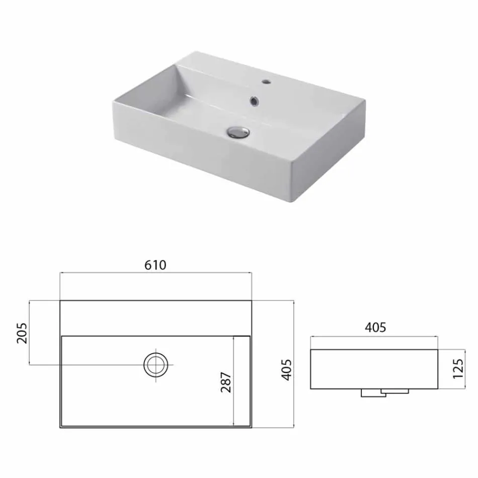 Designová deska nebo umyvadlo na zeď v barevné keramické Leivi Viadurini