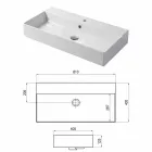 Designová deska nebo umyvadlo na zeď v barevné keramické Leivi Viadurini