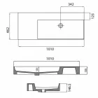 Pravý umyvadlo na desku nebo na stěnu s jednoduchým otvorem v keramice Leivi Viadurini