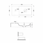 Obdélníkový keramický pultový umyvadlo vyrobené v Itálii - zákon Viadurini