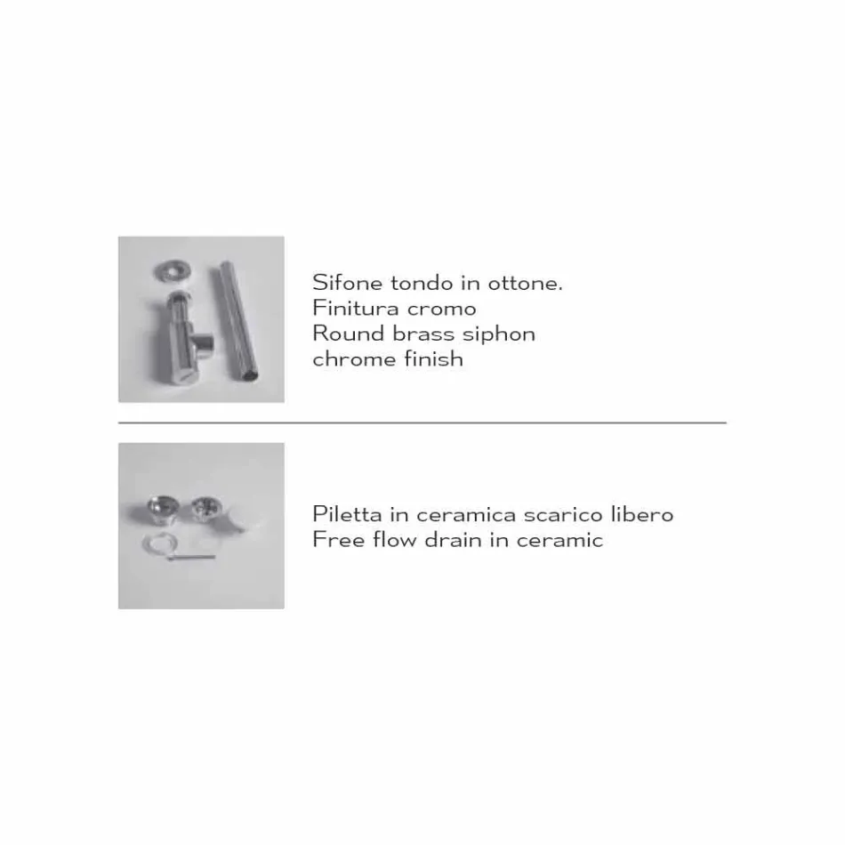 Obdélníkový keramický pultový umyvadlo vyrobené v Itálii - zákon Viadurini