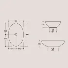 Oválné umyvadlo na desku z lesklé keramiky vyrobené v Itálii - Ferry Viadurini