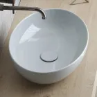 Oválné umyvadlo na desku z lesklé keramiky vyrobené v Itálii - Ferry Viadurini