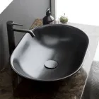 Oválné umyvadlo na desku z matné keramiky vyrobené v Itálii - Nelly Viadurini