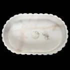 Oválné zápustné umyvadlo do koupelny z bílého mramoru - Cunzite Viadurini