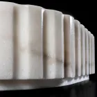 Oválné zápustné umyvadlo do koupelny z bílého mramoru - Cunzite Viadurini